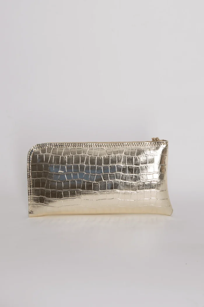 Croco Clutch Bag Χρυσό - Image 6