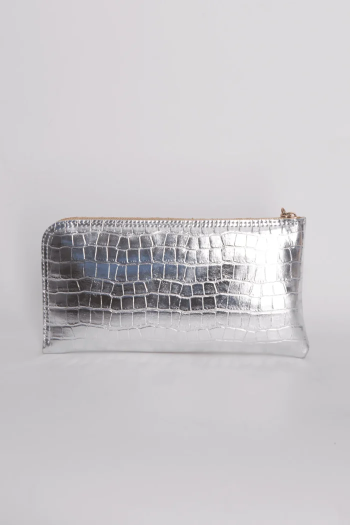 Croco Clutch Silver - Image 4