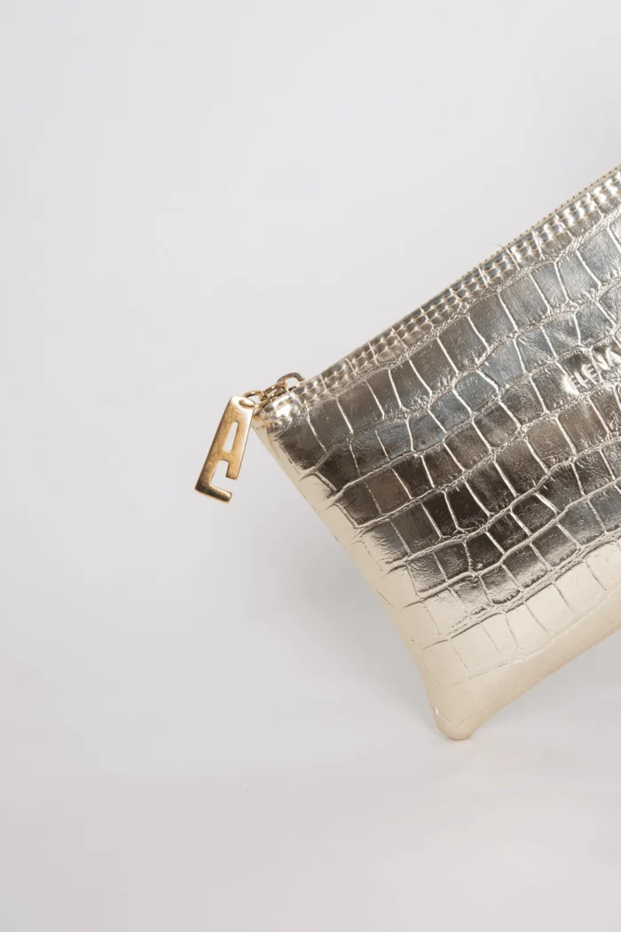 Croco Clutch Bag Χρυσό - Image 3