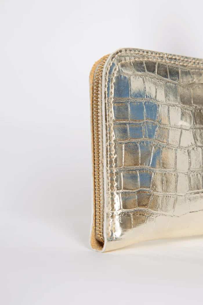 Croco Clutch Bag Χρυσό - Image 4