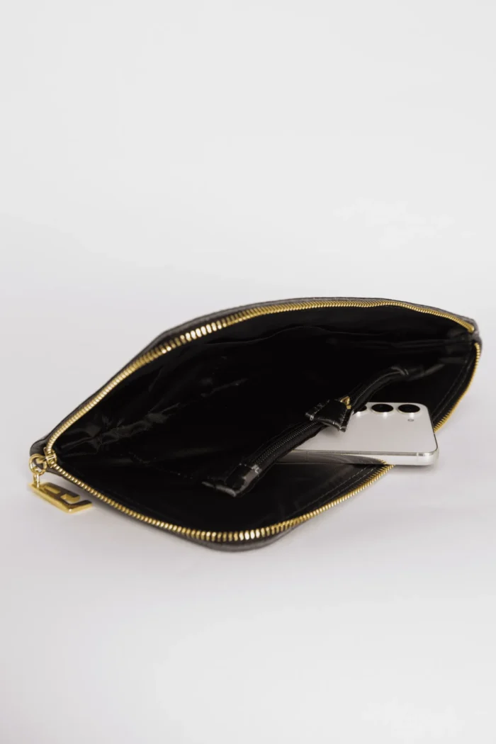 Croco Clutch Metal gray - Image 4