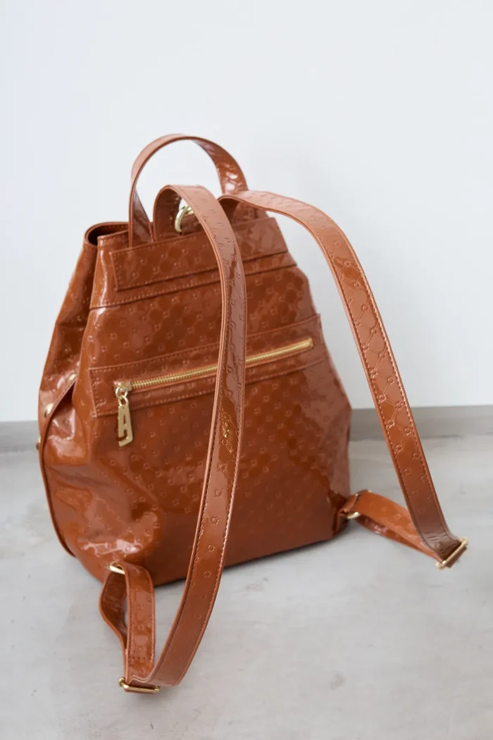 Black N' Metal Retro Backpack Γυναικείο Λουστρίνι Κονιάκ - Image 3