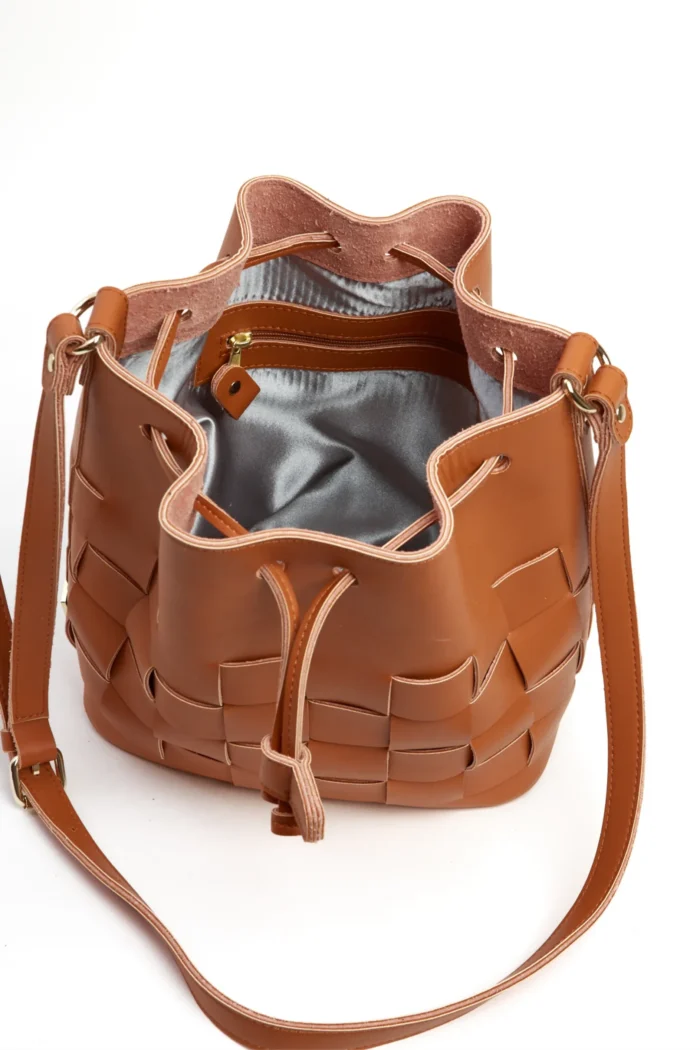 Straw Pouch Bag Κονιάκ - Image 4