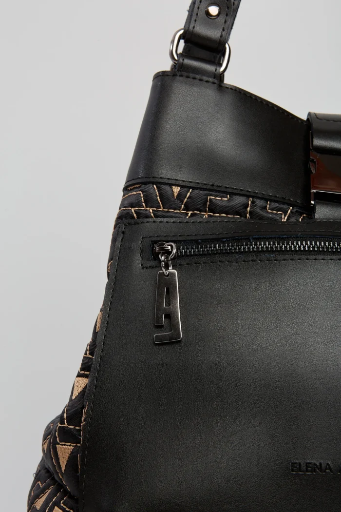 Comfort Logo Backpack Γυναικείο Μαύρο- Μπεζ - Image 4