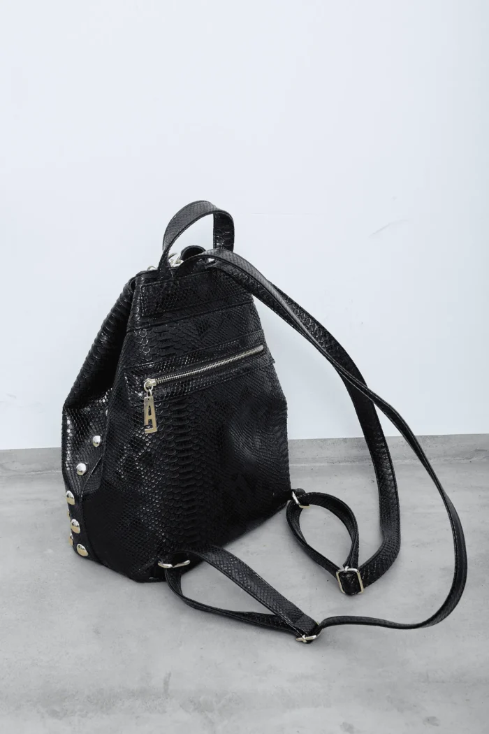 Black N' Metal Croco Backpack Γυναικείο Μαύρη - Image 3