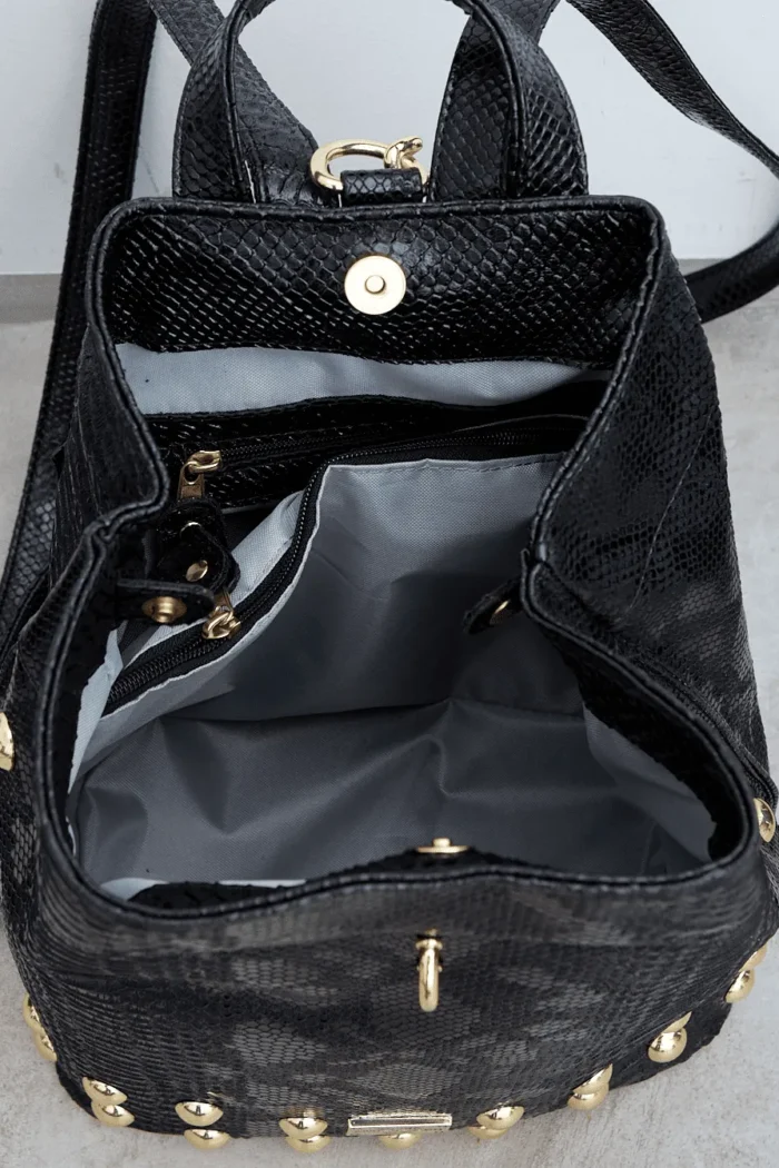 Black N' Metal Croco Backpack Γυναικείο Μαύρη - Image 5