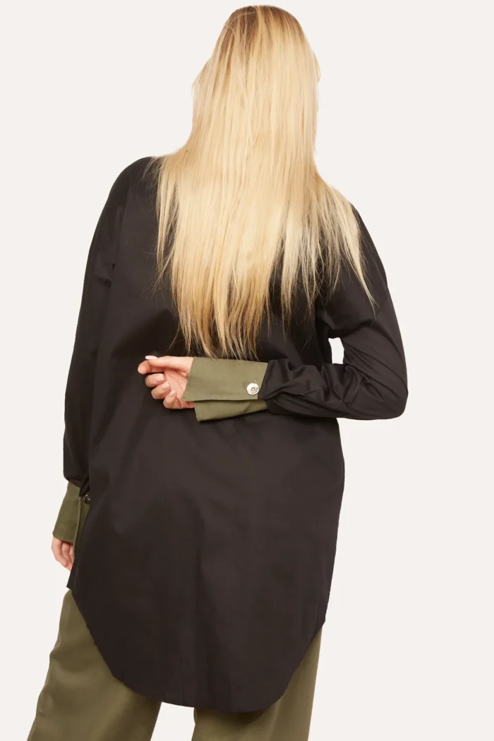 Amanda Patched Shirt Khaki Black - Image 2