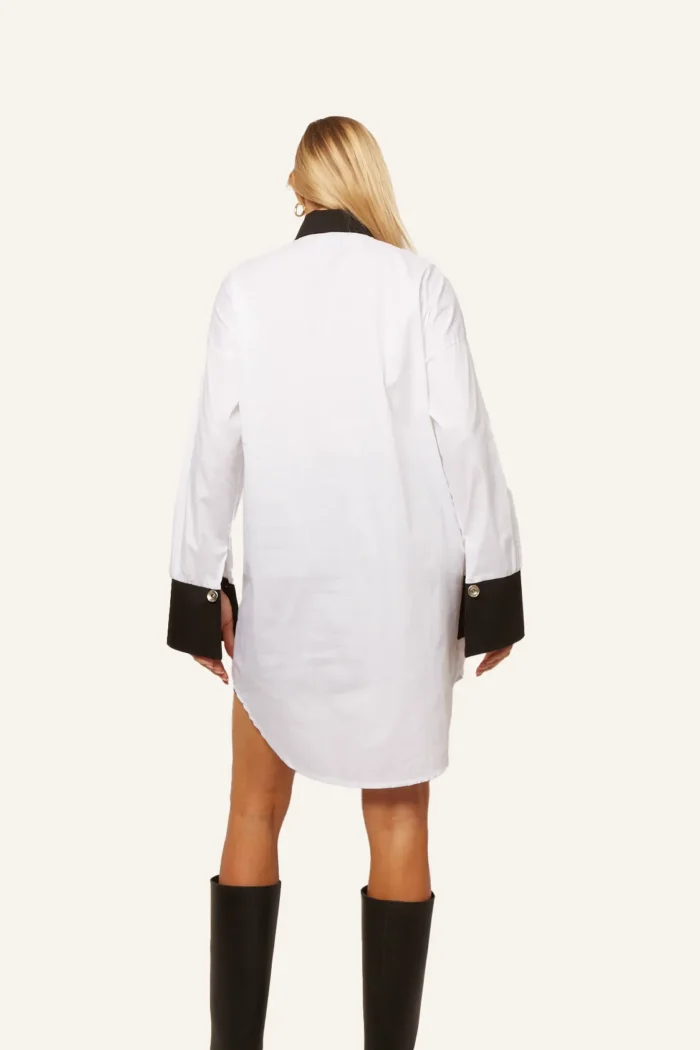 Amanda Patched Shirt Black White - Image 2