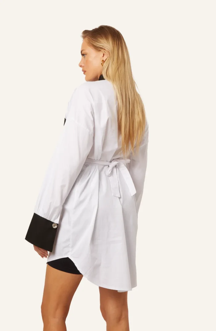 Amanda Patched Shirt Black White - Image 3