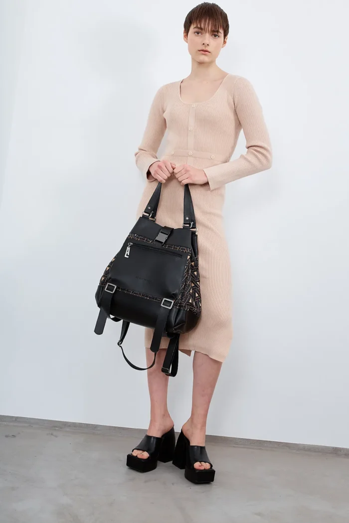 Comfort Logo Backpack Γυναικείο Μαύρο- Μπεζ - Image 2