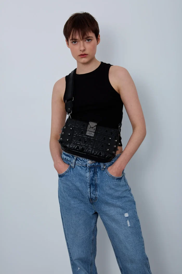 City Lady Logo Clutch Bag Μαυρη - Image 4