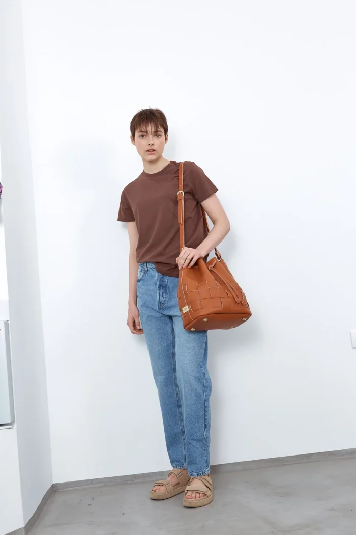 Straw Pouch Bag Κονιάκ - Image 5