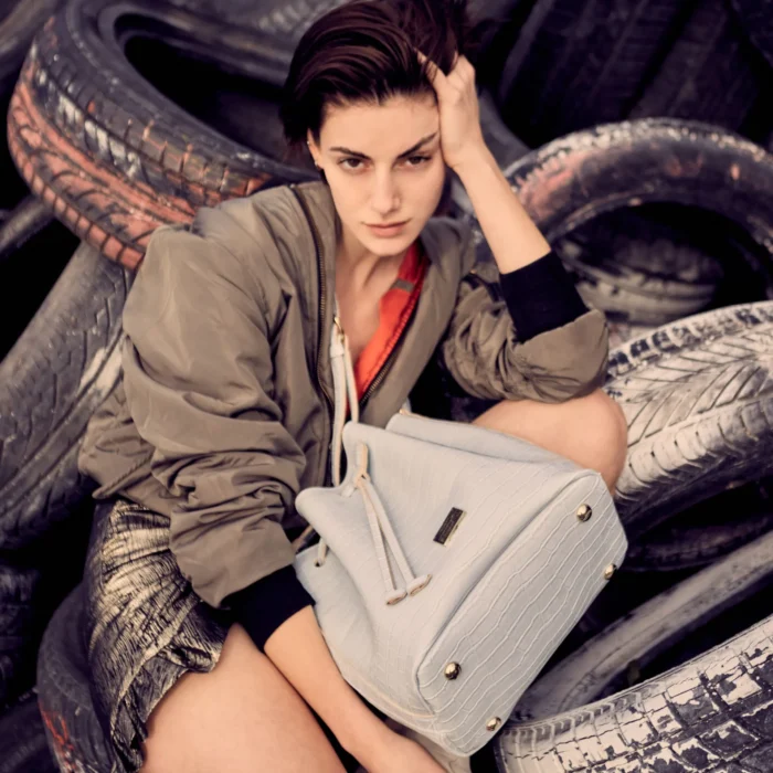 Croco Pouch Bag Λευκό - Image 4