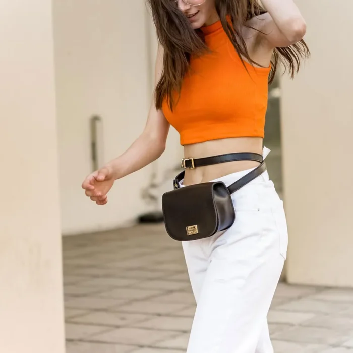 Double Belt Bag Τσάντα Εξοδου Μαύρη - Image 4