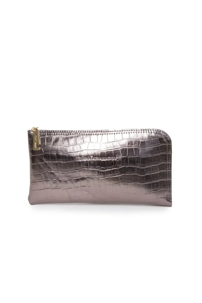 Croco Clutch Metal gray - Image 1