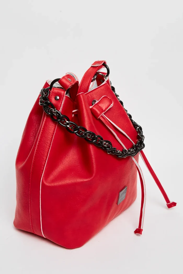 Retro Chain Pouch Bag Κόκκινο - Image 6