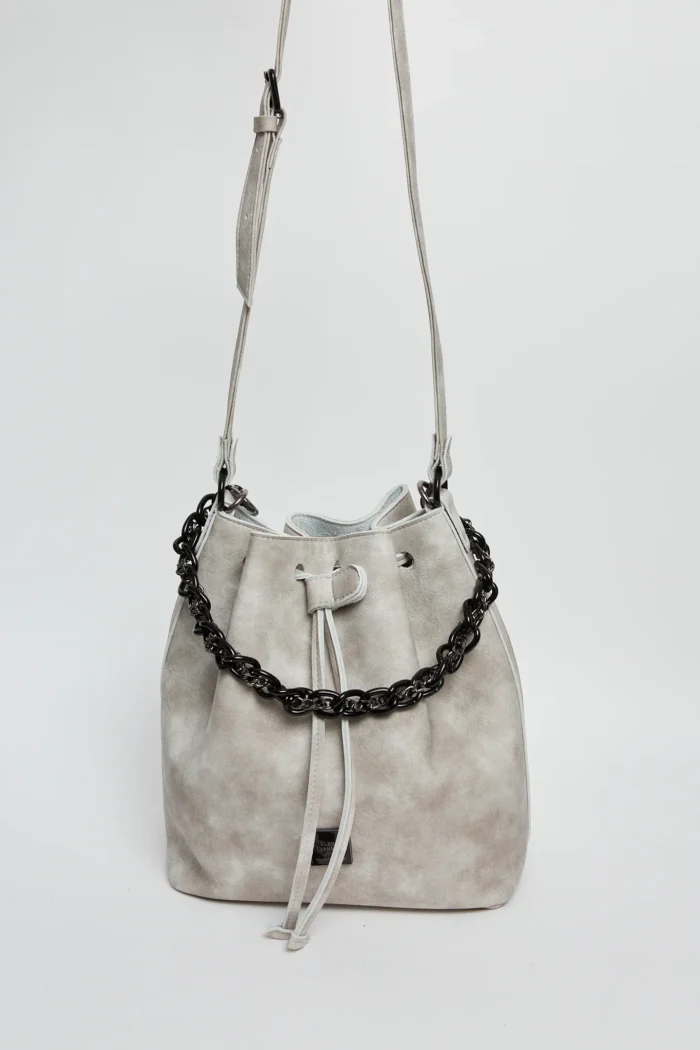 Retro Chain Pouch Bag Γκρί - Image 3