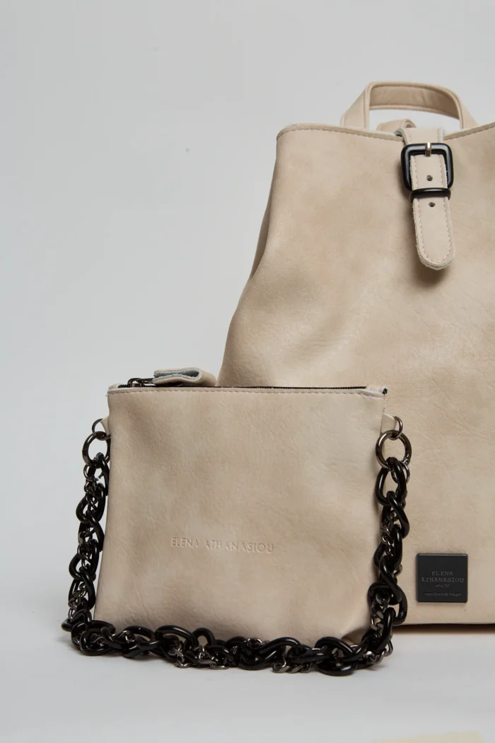 Retro Chain Backpack Γυναικείο Μπεζ - Image 5