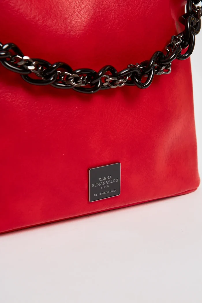 Retro Chain Backpack Γυναικείο Κόκκινο - Image 7