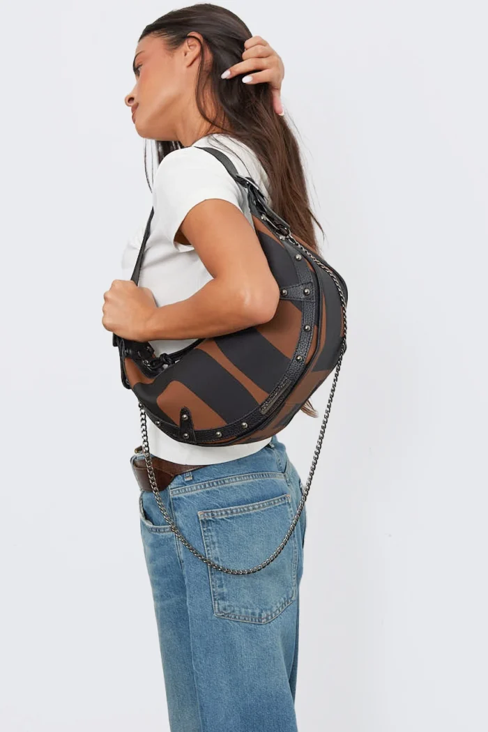 Hype Vegan Ea Logo Baguette Bag Καφέ - Image 2