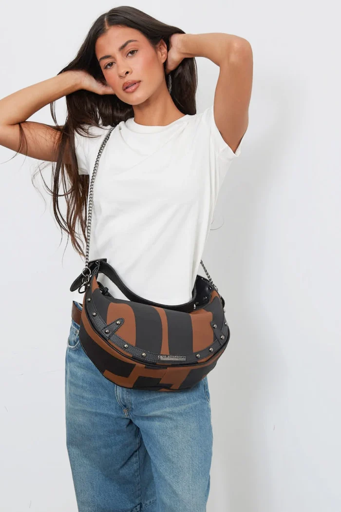 Hype Vegan Ea Logo Baguette Bag Καφέ - Image 5