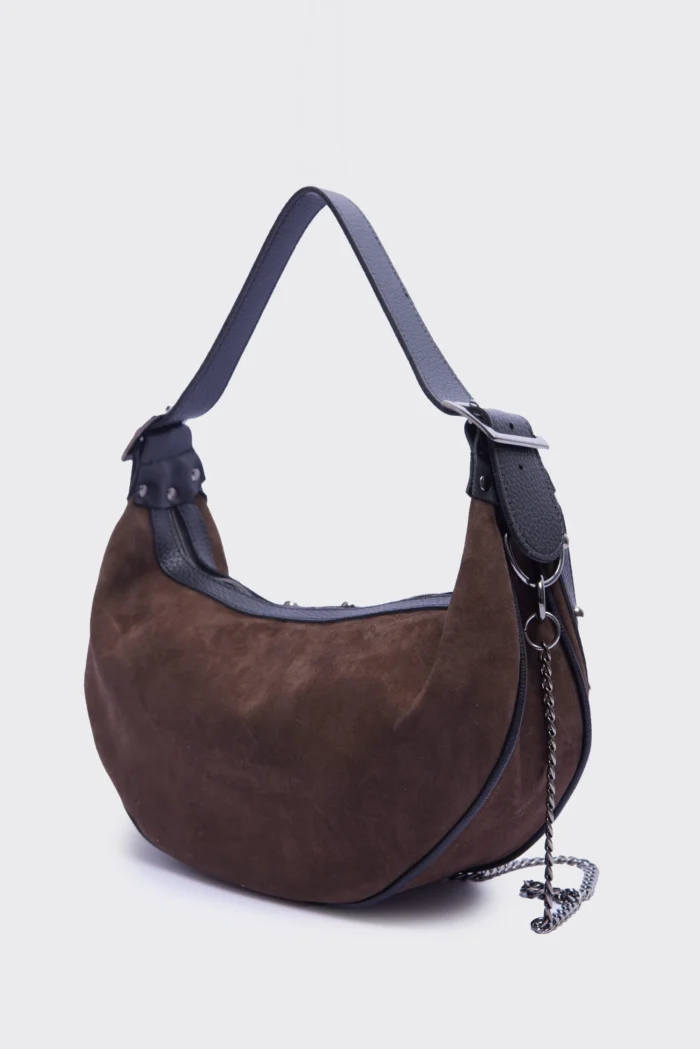 Hype Suede Baguette bag Καφέ - Image 5