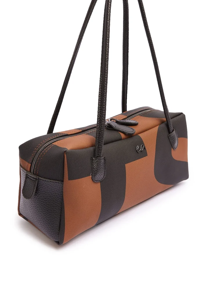 Silhouette Vegan Ea Logo Τσάντα Ώμου Καφέ Large - Image 3