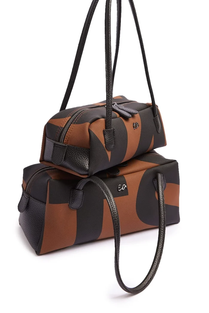 Silhouette Vegan Ea Logo Τσάντα Ώμου Καφέ Small - Image 3