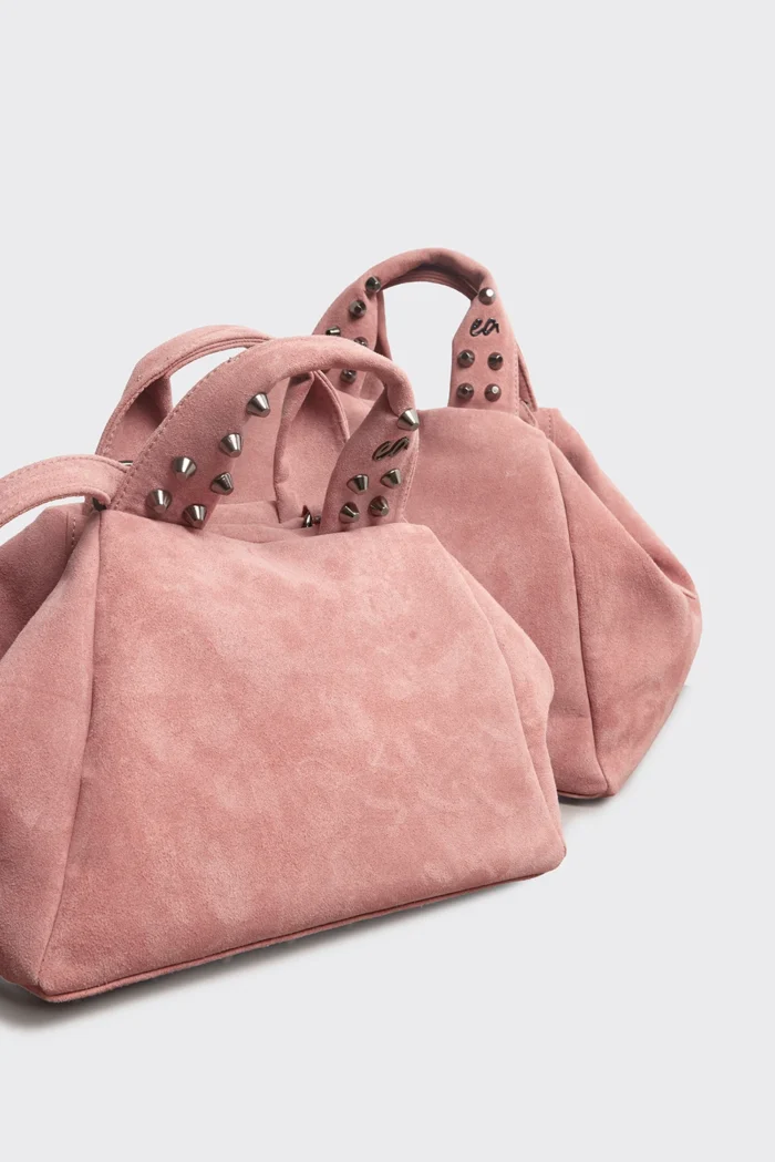 Bubble Bag Suede Τσάντα Χειρος Ροζ Small - Image 5
