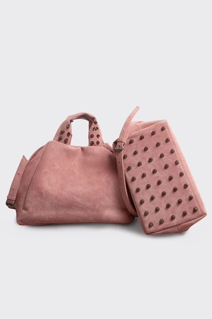 Bubble Bag Suede Τσάντα Χειρος Ροζ Small - Image 6