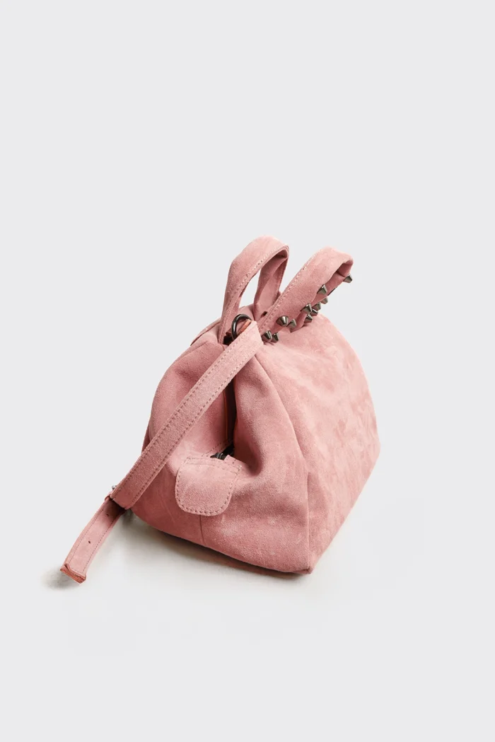 Bubble Bag Suede Τσάντα Χειρος Ροζ Small - Image 2