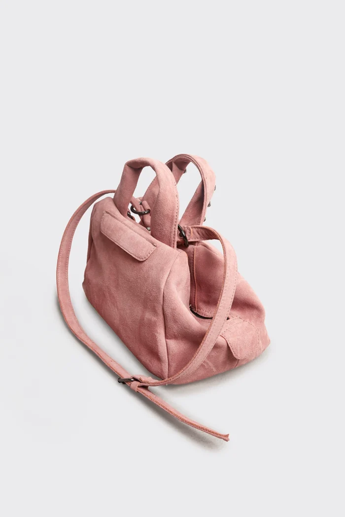 Bubble Bag Suede Τσάντα Χειρος Ροζ Small - Image 4