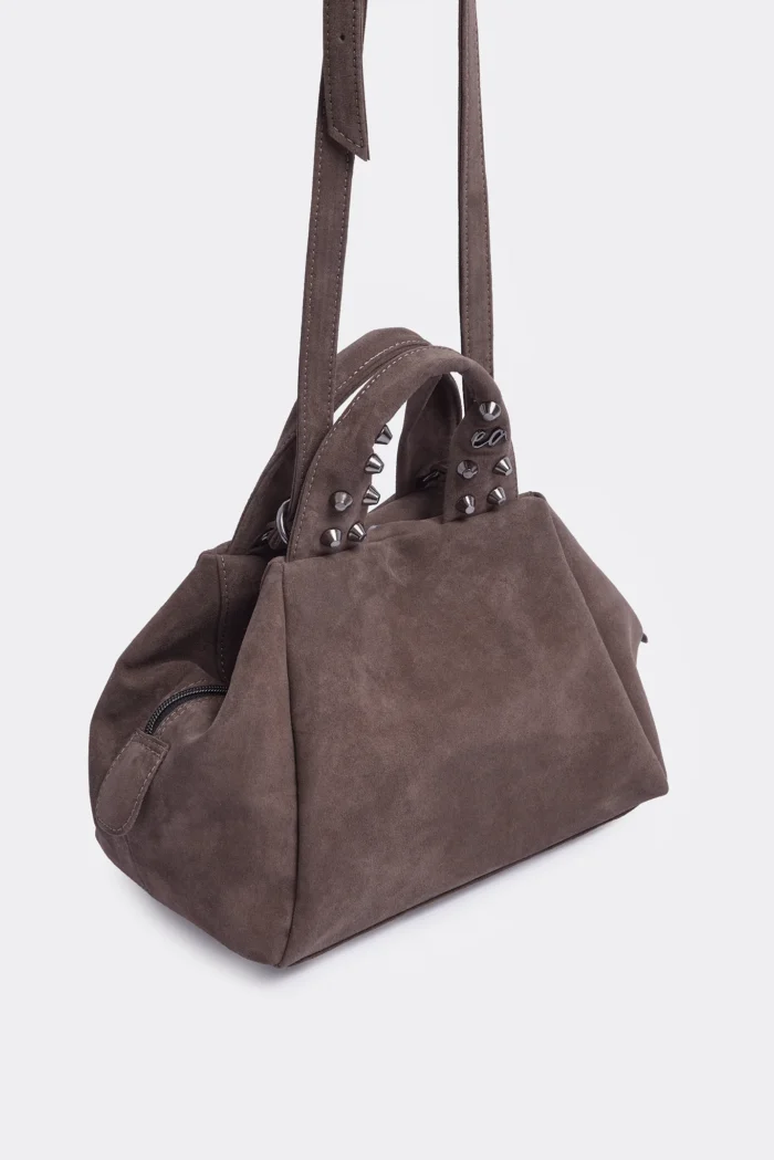 Bubble Bag Suede Τσάντα Χειρος Κακαο Large - Image 2