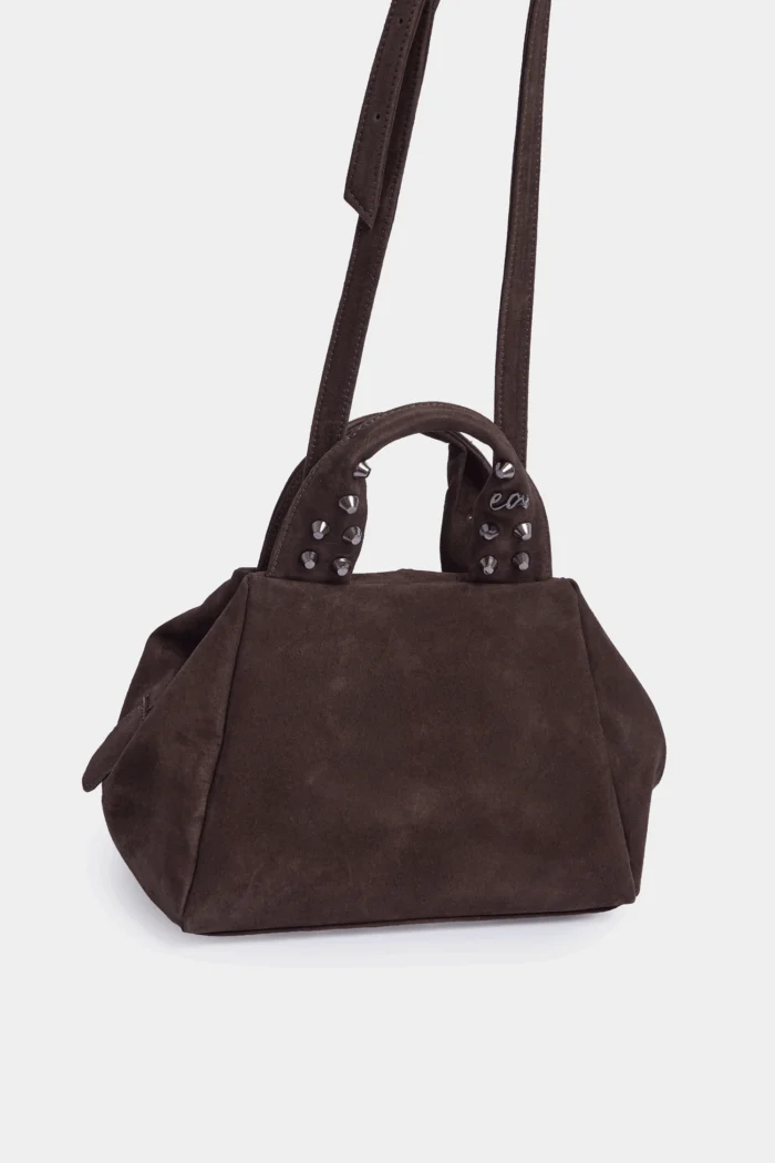 Bubble Bag Suede Τσάντα Χειρος Καφε Small - Image 4