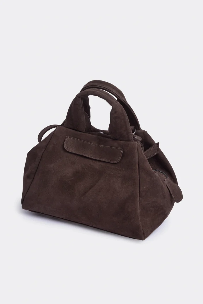 Bubble Bag Suede Τσάντα Χειρος Καφε Small - Image 5