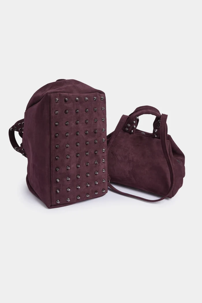 Bubble Bag Suede Τσάντα Χειρος Μπορντω Large - Image 6