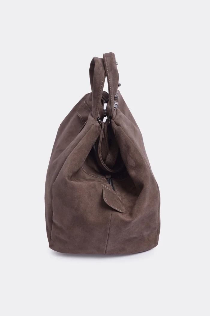 Bubble Bag Suede Τσάντα Χειρος Κακαο Large - Image 4