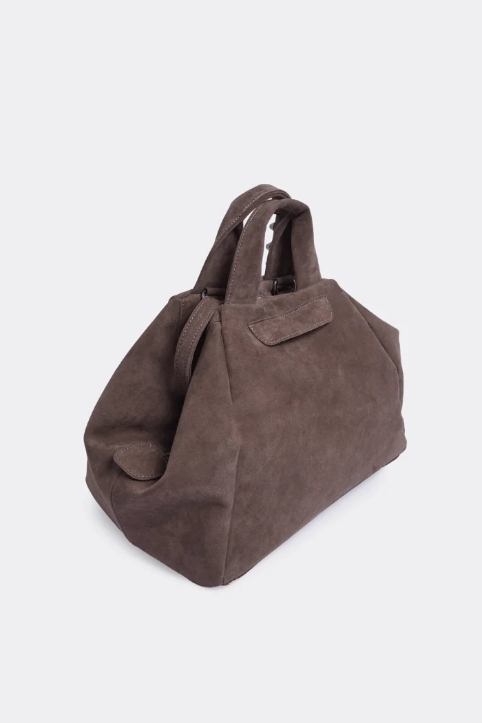 Bubble Bag Suede Τσάντα Χειρος Κακαο Large - Image 5