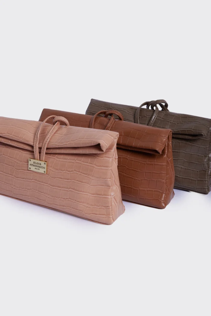 Lunchbag Downtown Croco Τσάντα Εξοδου Nude - Image 3