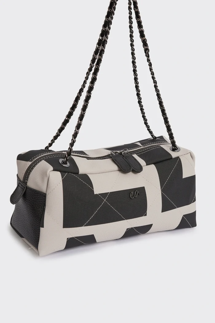 Silhouette Chain Τσάντα Ώμου Μπεζ Large - Image 3