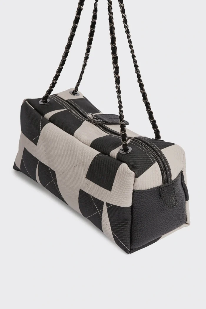 Silhouette Chain Τσάντα Ώμου Μπεζ Large - Image 4