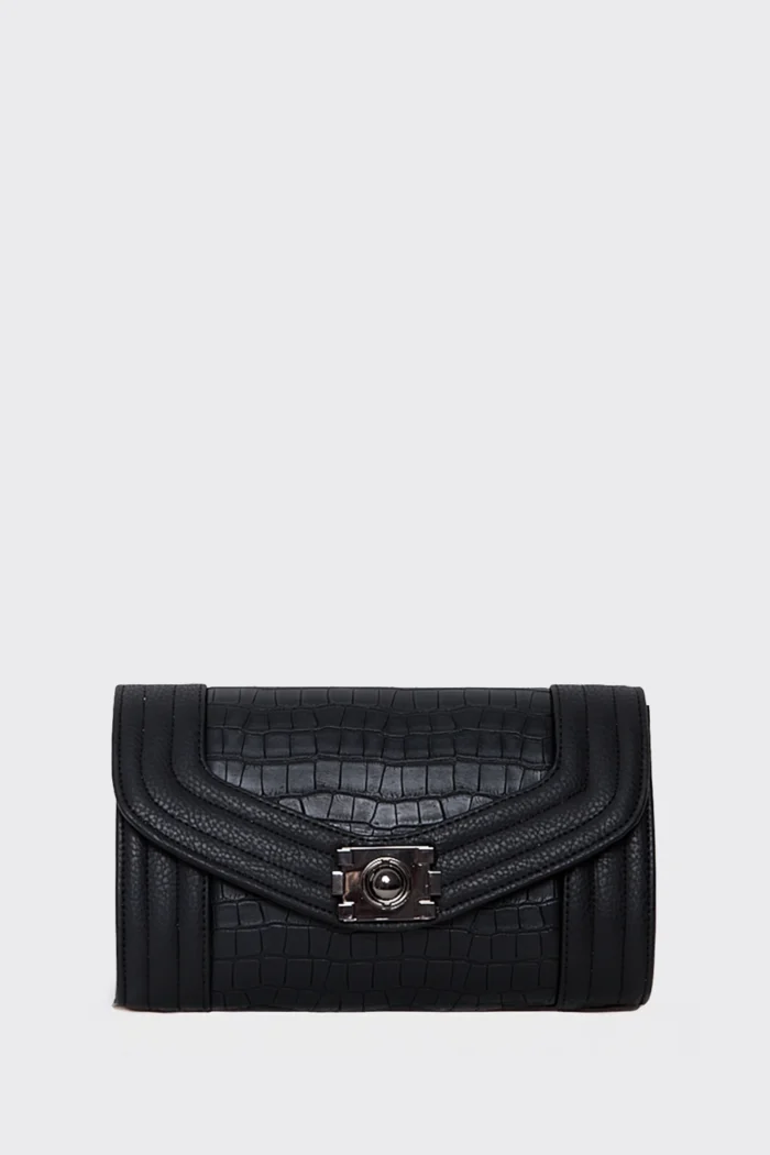 Streetline Croco τσαντα Χιαστί Μαυρη - Image 3