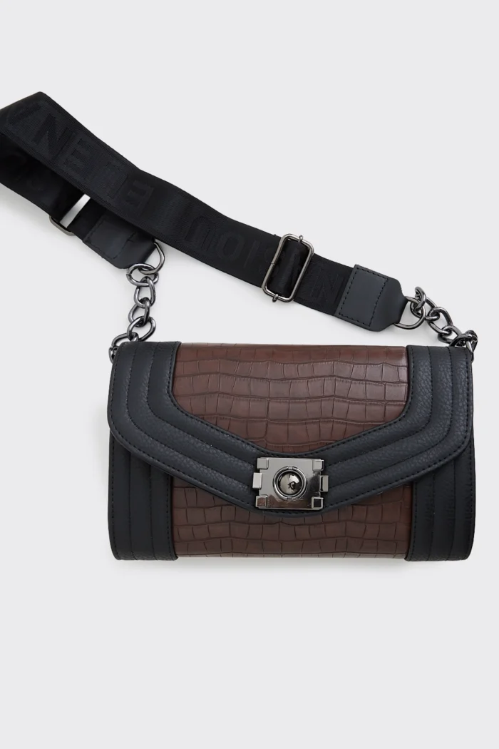 Streetline Croco τσαντα Χιαστί καφε - Image 3