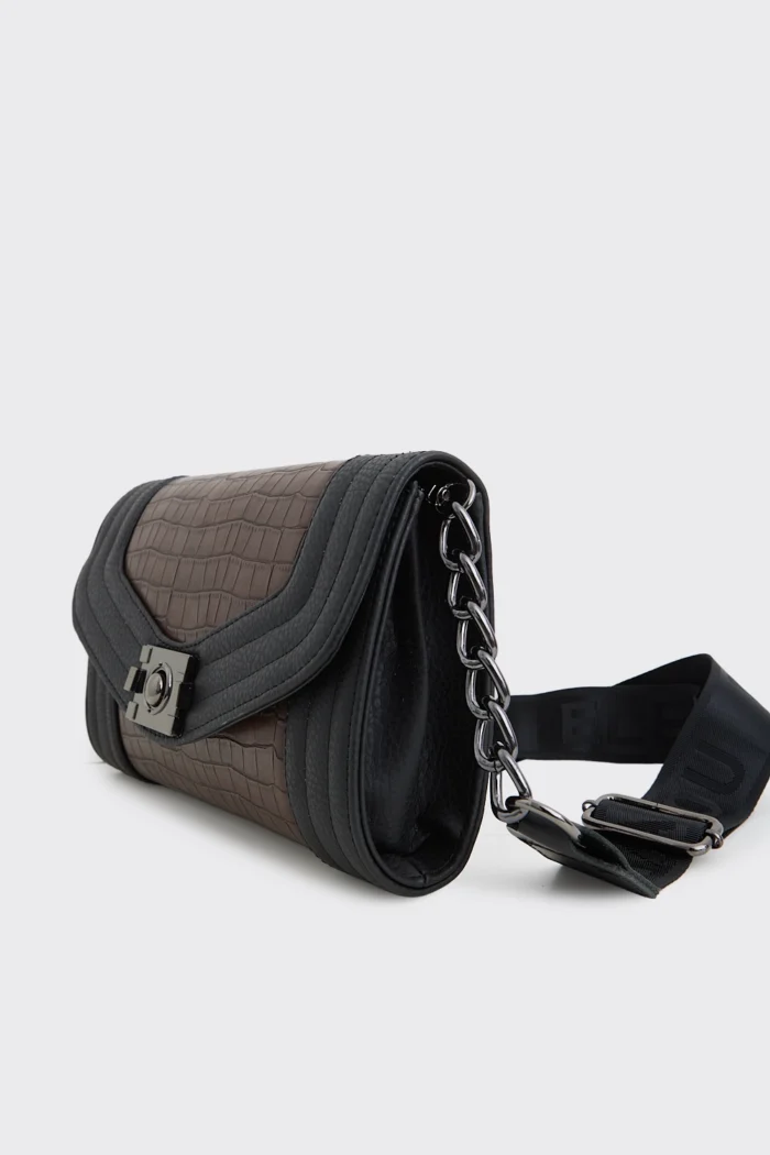 Streetline Croco τσαντα Χιαστί καφε - Image 2