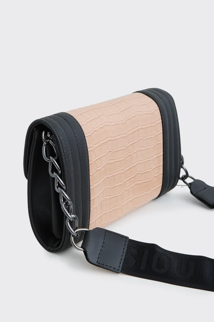 Streetline Croco τσαντα  Χιαστί Nude - Image 3