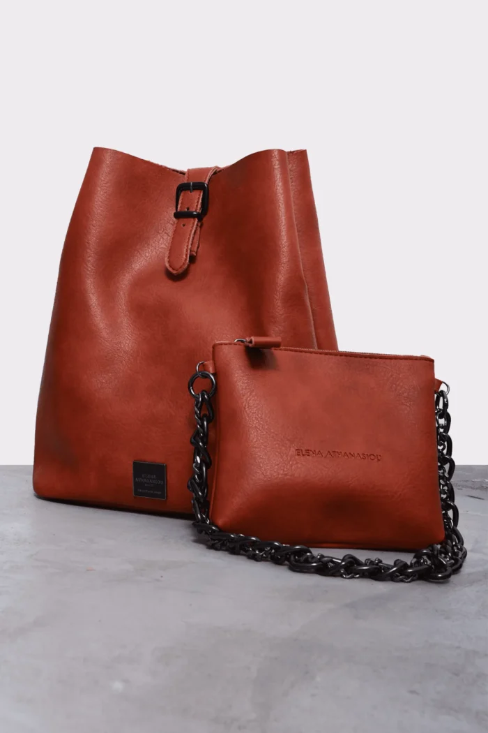 Retro Chain Backpack Γυναικείο Πορτοκαλί - Image 2