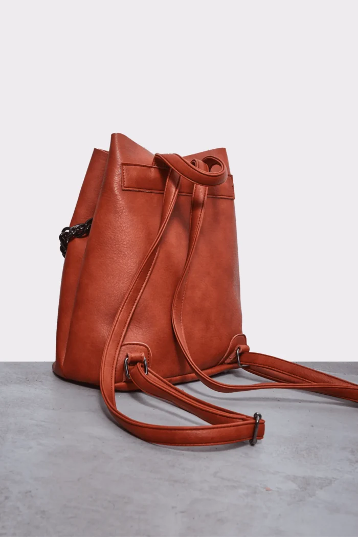 Retro Chain Backpack Γυναικείο Πορτοκαλί - Image 5