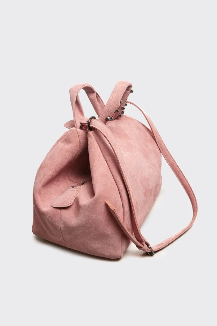 Bubble Bag Suede Τσάντα Χειρος Ροζ LARGE - Image 7