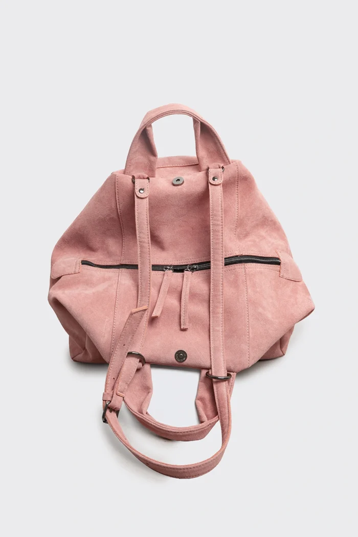 Bubble Bag Suede Τσάντα Χειρος Ροζ LARGE - Image 8