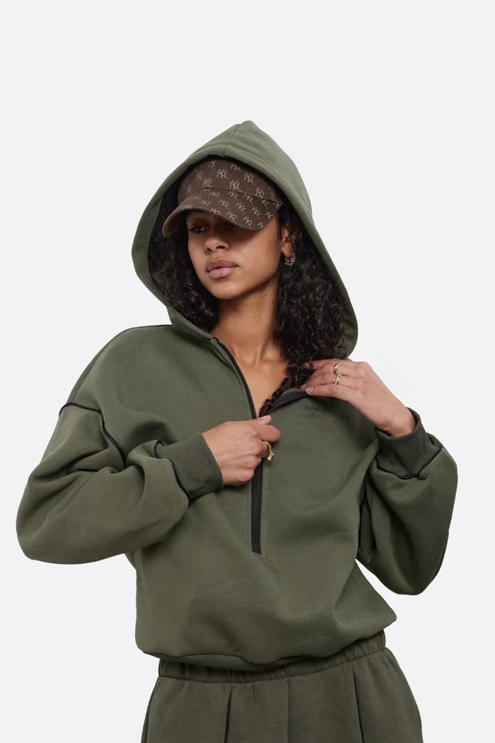 Essential Hoodie Apparel Χακι - Image 6